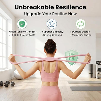 Resistance Bands, Figure 8 Resistance Bands for Women Men, 8 Shaped Resistance Rubber Band for Arms, Back, Shoulder Stretch with Handles, Not Break, Portable