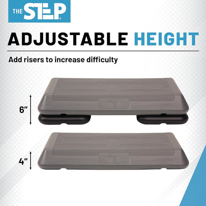Freestyle STEP Exercise Step Platform, Circuit Size Stepper for Exercise at Home with 2 Risers