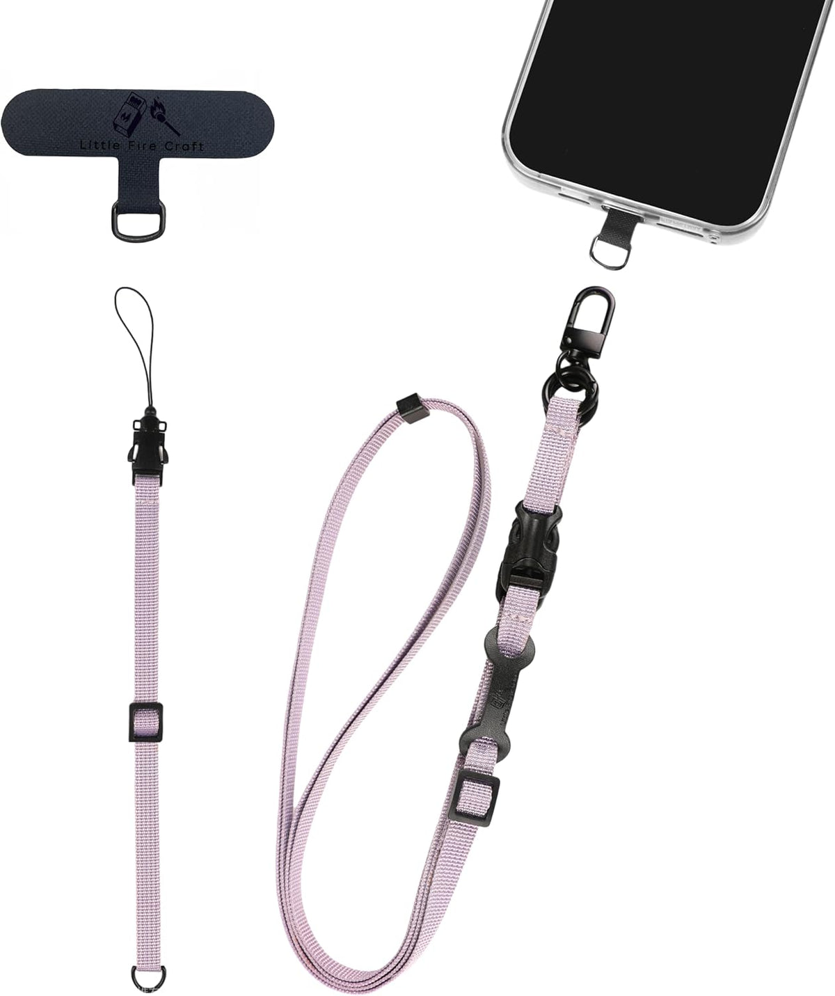 Cell Phone Strap Adjustable Wrist Strap Crossbody Cellphone Holder Extra Long Phone Lanyard Wrist Lanyard (Lavender Grey)