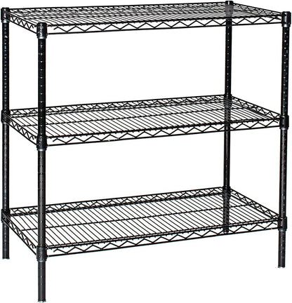 Omega 18" Deep x 30" Wide x 86" High 3 Tier Black Starter Shelving Unit
