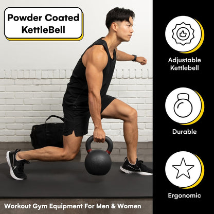 Kettlebell Kings Powder Coated Kettlebell Weights - 9-97 lb Strength Training Kettlebells for Men and Women - Hand Weights Workout Gym Equipment - Weights Set for Home Gym- New