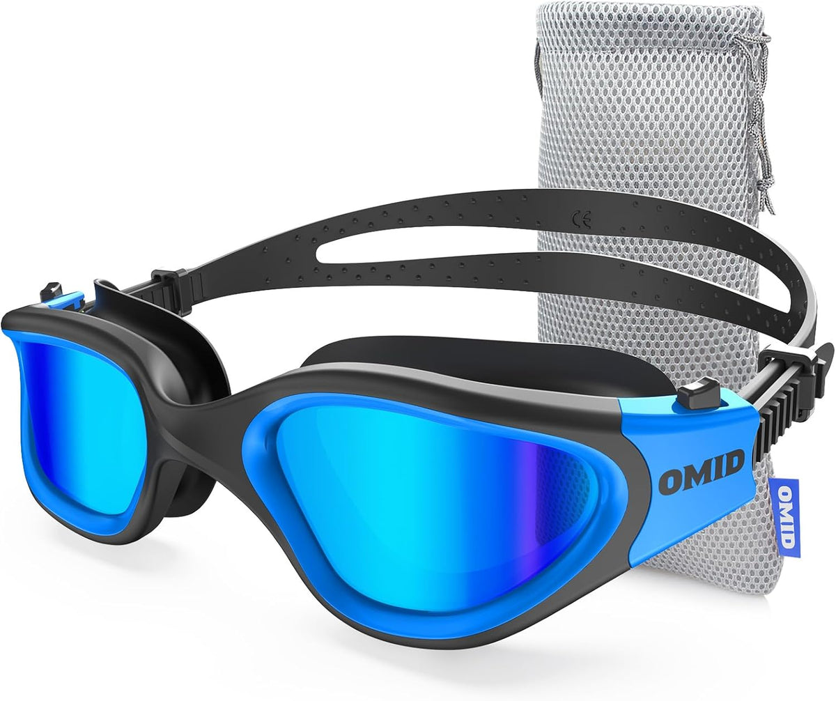 OMID Swim Goggles, P2 Polarized Swimming Goggles for Men Anti-fog Goggles Swimming for Adult Women