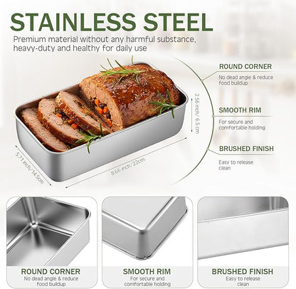 20 Pack Stainless Steel Loaf Pan Set 9 x 5 Inch Bread Baking Pans Banana Loaf Tins For Baking Cake Meatloaf Brownies Sourdough Lasagnas Dishwasher Safe