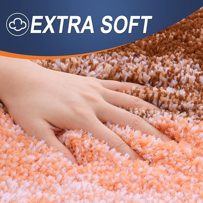 OLANLY Bathroom Rugs Mat 36x24, Extra Soft Absorbent Microfiber Bath Rugs, Rubber Backing, Quick Dry, Machine Washable Bath Mats for Bathroom Floor, Tub and Shower, Home Decor Accessories, Orange