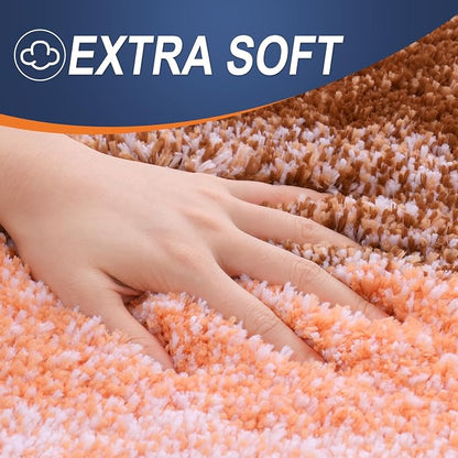OLANLY Bathroom Runner Rugs Mat 47x20, Extra Soft Absorbent Microfiber Bath Rugs, Rubber Backing, Quick Dry, Washable Long Bath Mats for Bathroom Floor, Tub and Shower, Home Decor Accessories, Orange