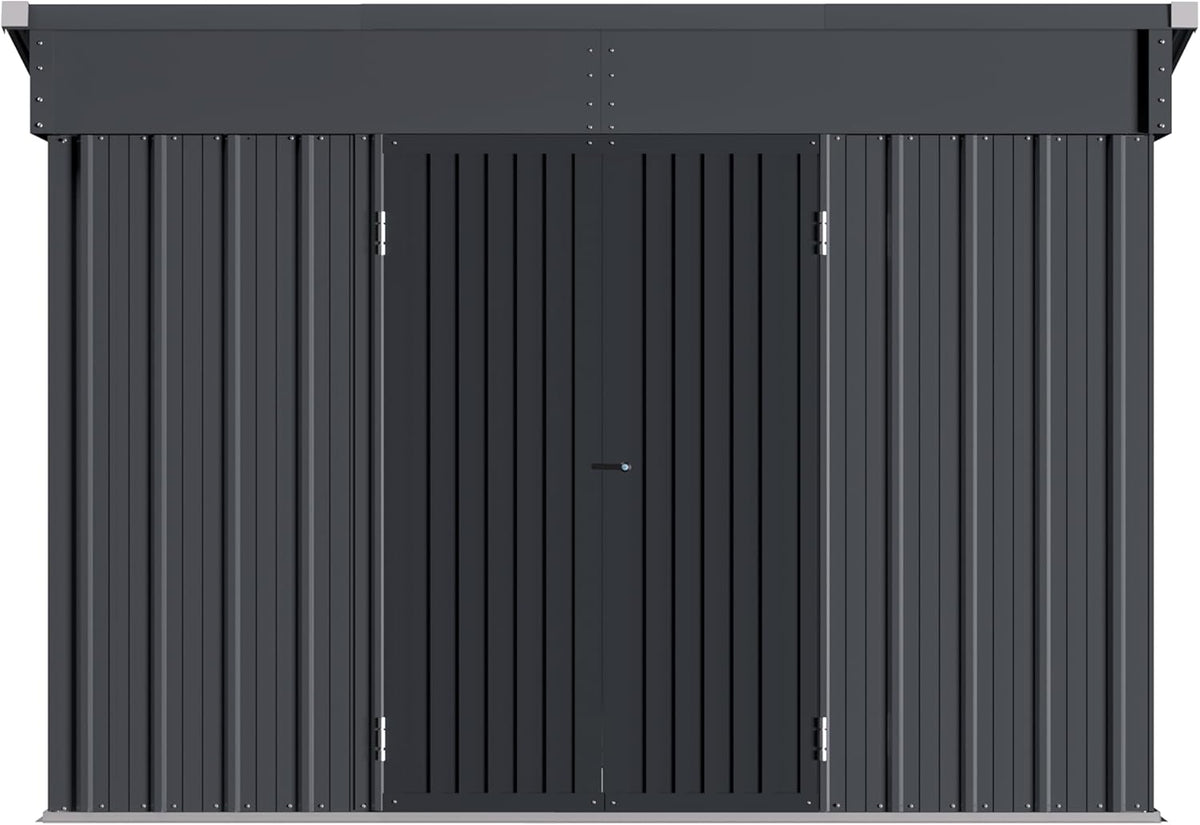 VEIKOU Metal Storage Shed, 6x10FT Outdoor Storage Shed with Sloped Galvanized Steel Roof, Garden Tool Storage House Metal Shed with 2 Vents & Double Door for Backyard Outdoor Patio