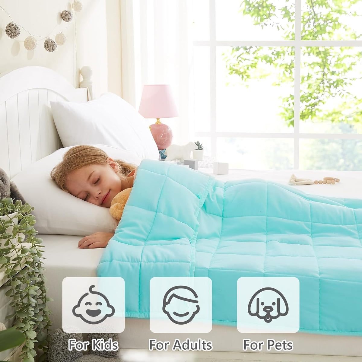 L'AGRATY Weighted Blanket - 36"x48" 5lbs Weighted Blanket Microfiber Material with Glass Beads Small Blanket for All-Season Summer Fall Winter Soft Thick Blanket