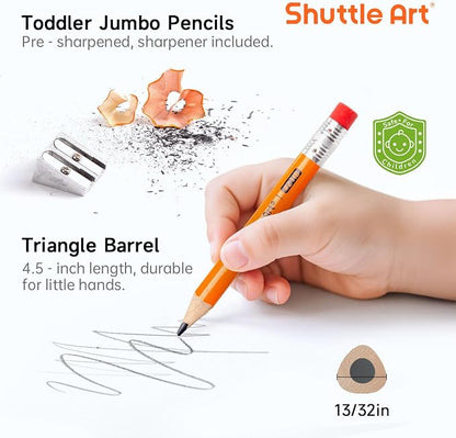 Shuttle Art 108 Pack Jumbo Pencils 4.5in
