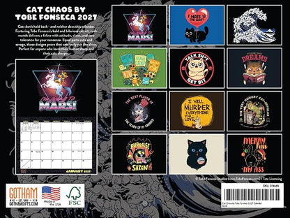 Tobe Fonseca Cat Calendar 2027 Wall 12 Month Monthy Cats Gifts For Kitty Lovers Women Men