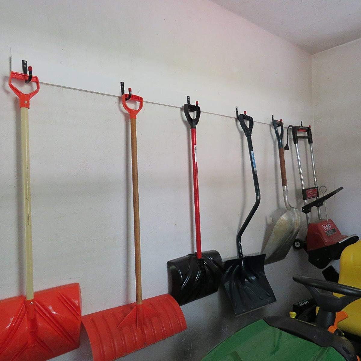 12 Pack Garage Storage J Hooks, 4.1Inches Heavy Duty Wall Mount Utility Hangers by Naikozmo Black and Red 5.6 x 4.1 x 0.5 inches
