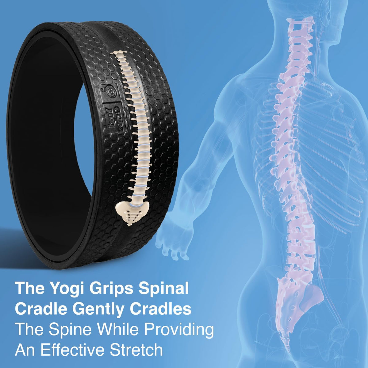 Back Roller Wheel- Foam Padded Back Stretcher Wheel with Center Spine Cradle- Stretching Wheel for Back Pain Set of Four