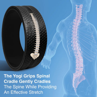 Back Roller Wheel- Foam Padded Back Stretcher Wheel with Center Spine Cradle- Stretching Wheel for Back Pain Set of Four