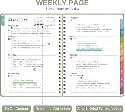 Planner 2026-2027, Academic Weekly and Monthly Calendar Planner, July 2026 - June 2027, Hardcover Spiral Agenda Book, School Supplies for Teacher Student - Letter Size(8.5" x 11")