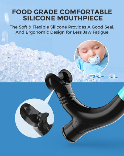 OMID SN1 Snorkel for Adult Youth, Diving Snorkel with One-Way Purge Valve, Food-Grade Silicone Mouthpiece