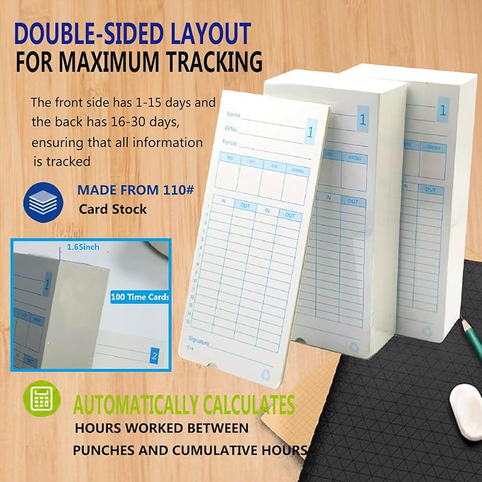 (300pack) E14（E14-100） Time Cards for Lathem Model 400E Time Clock