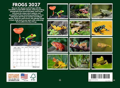 Frog Calendar 2027 Monthly Wall Calender 12 Month