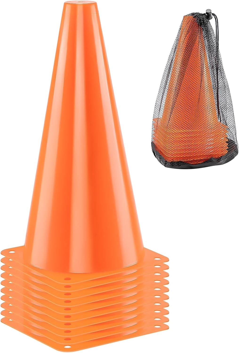 BiAnYC 12.5 Inch（32CM） Plastic Sport Training Traffic Cones Set of 10