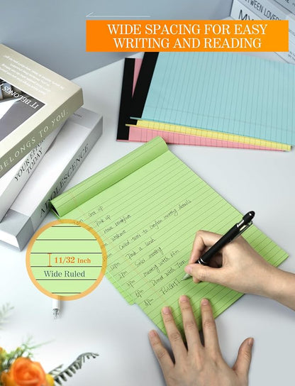 Legal Pads 8.5 x 11 Colored Note Pads, 12 Pack Colored Paper Pads 8.5x11