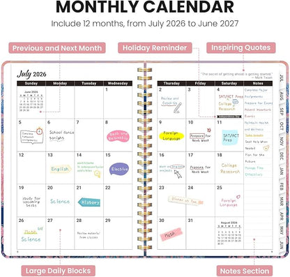ZOTIA Planner 2026-2027 Weekly & Monthly Calendar Planner Jul 2026-Jun 2027