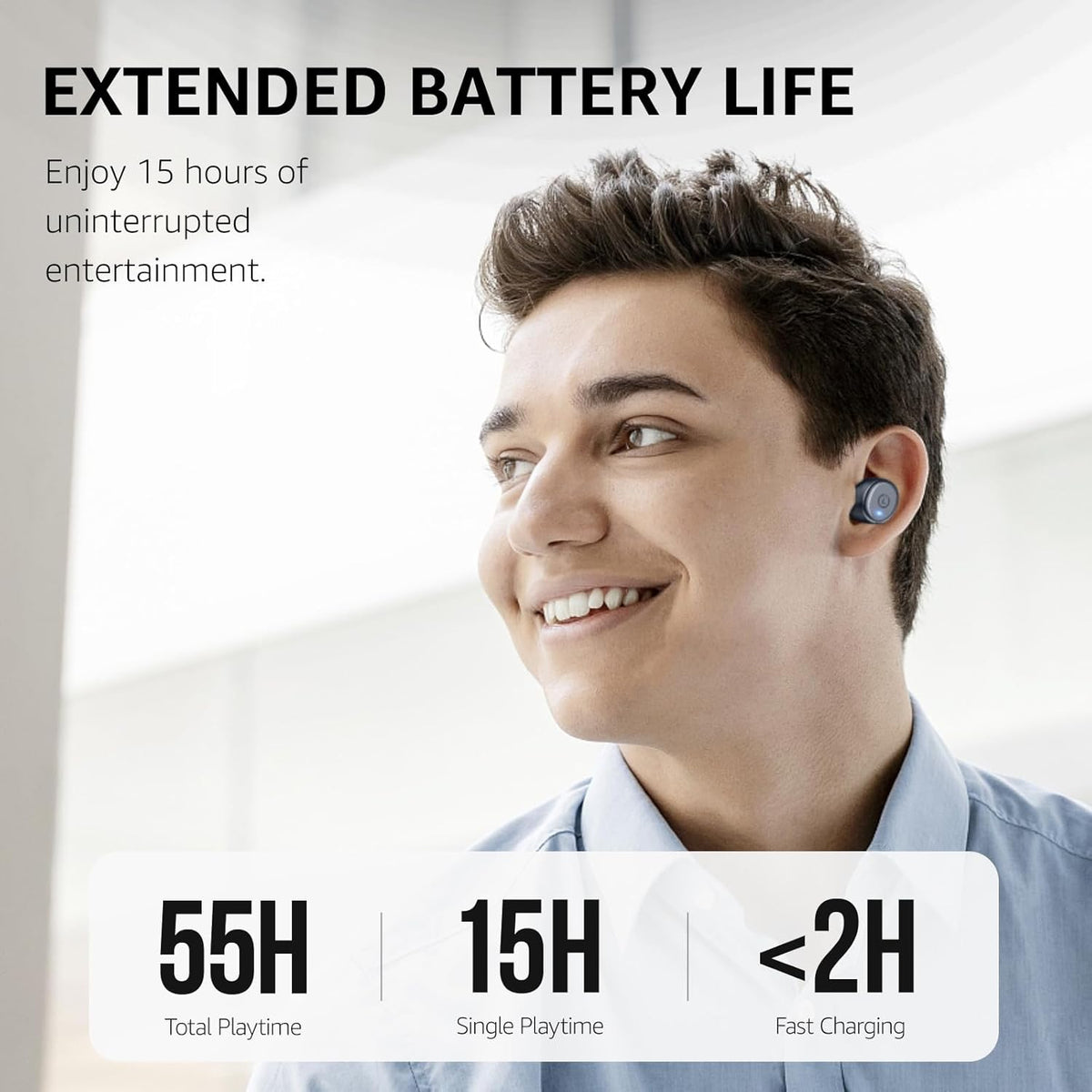 TOZO T10 Wireless Earbuds Bluetooth 5.3 Headphones, App Customize EQ, Ergonomic Design, 55H Playtime, Wireless Charging Case, IPX8 Waterproof Sound in-Ear Headset, 2025 New Version
