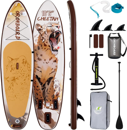 10’6/11’6 Inflatable Stand Up Paddle Board with Premium Paddleboards Accessories, Wide Stable Designed SUP Paddleboard for Adults & Youth.