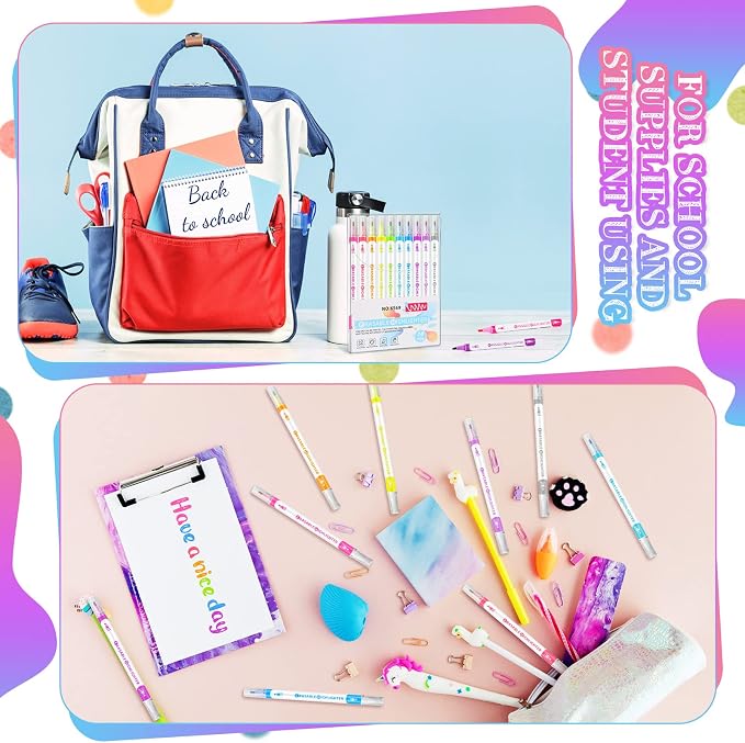 Zhehao 20 Pcs Erasable Highlighters Set, 10 Assorted Pastel Colors