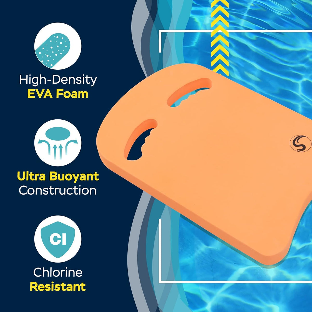 Sunlite Sports Swimming Kickboard - One Size Fits All - A Great Training Aid for Children and Adults