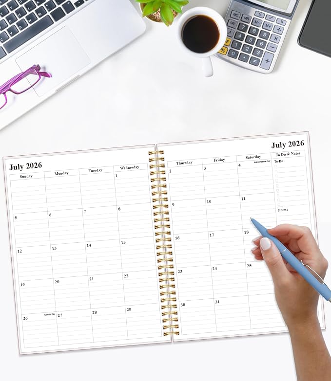 2026-2031 Monthly Planner - 60 Month PLanner Calendar from July 2026 to June 2031, 5 Year Planner 2026-2031 with Flexible Cover, Inner Pocket, Perfect for Home | School | Office, 8.5" x 11", Green Leaf