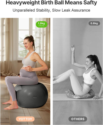 YOTTOY Pregnancy Ball - 1.8mm Thick Birthing Ball for Maternity Physio and Birth Preparation, Yoga and Exercise for Pregnancy - Includes Pump