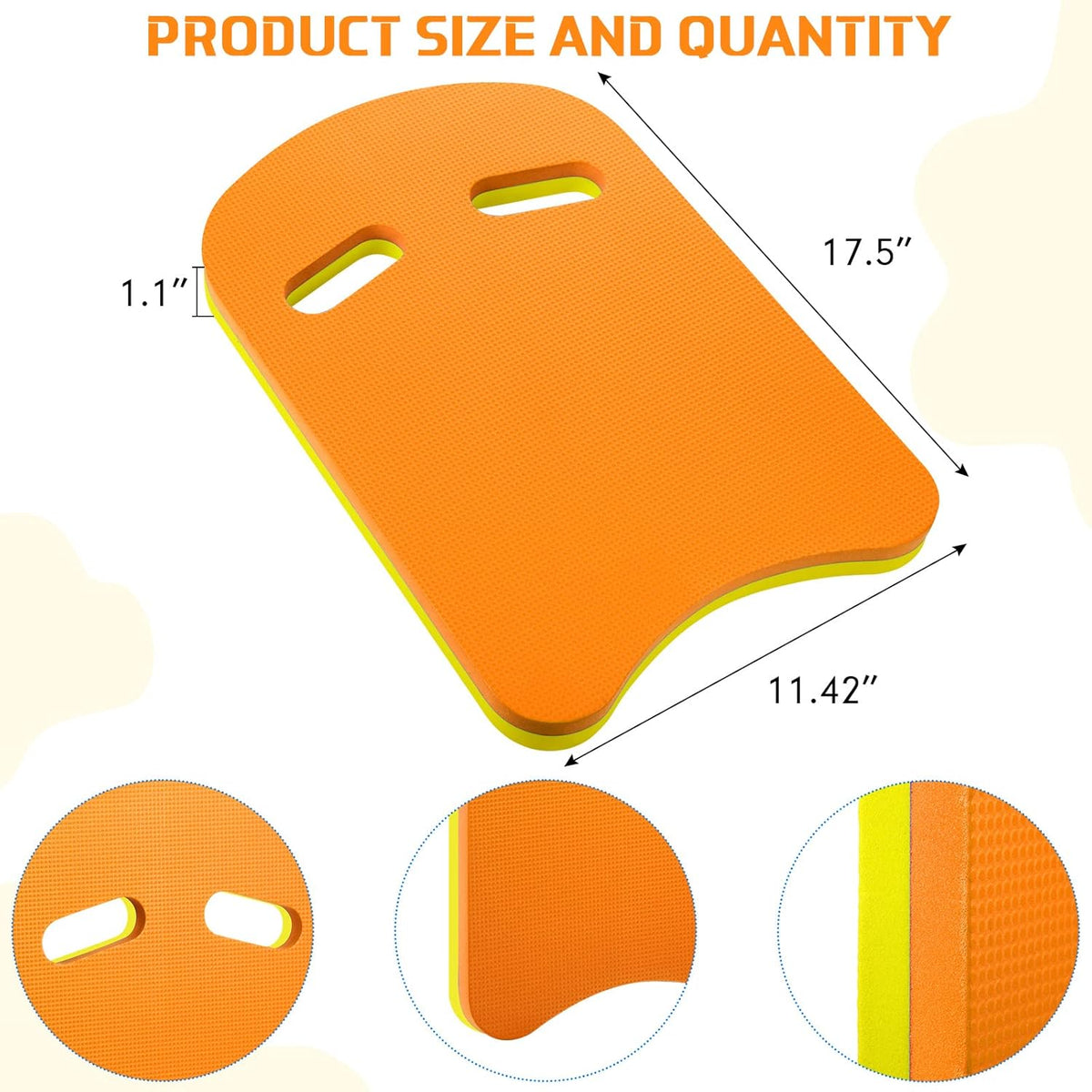 Kickboard Swimming Training Kick Board U Design Summer Aid Float Equipment EVA Foam with Integrated Hole Handle for Water Pool Accessories