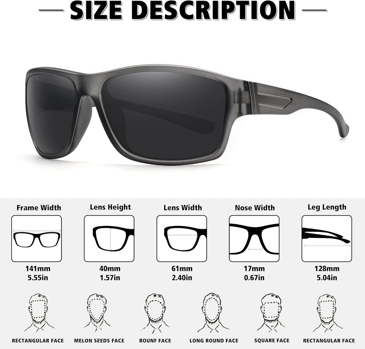 STORYCOAST Polarized Sports Sunglasses for Men Women Unbreakable Frame Cycling Fishing Driving