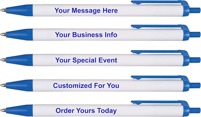 RevMark Personalized Ballpoint Pen, Custom Printed Name, Business or Event Information, Timeless Advertising, USA Made Pens, Promotional Marketing, Smooth Black Ink, Bulk Pack (Blue,250 Ct.)