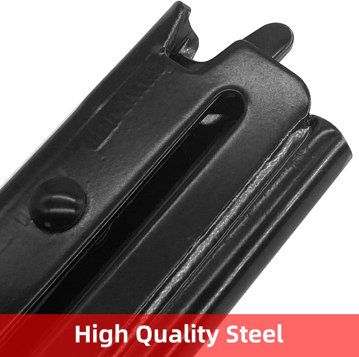6PCS E Track J Hooks Heavy Duty E Track X Track Steel Hanger, Spring Fitting E Track Accessories for Enclosed Trailer, Cargo Van,Semi-Trucks Trailer,Black