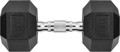 Hex Dumbbell 45-480 lb Set, Rubber Encased Exercise & Fitness Dumbbells for Home Gym, Hand Weights for Strength Training