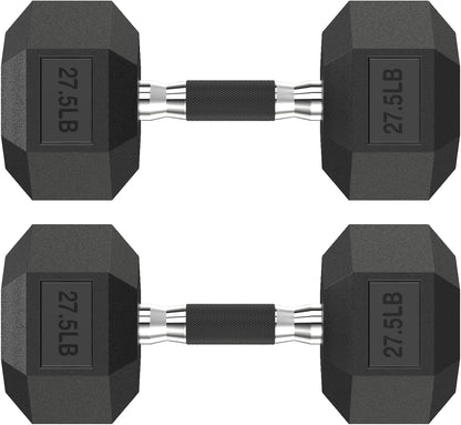 Hex Dumbbell Set 2.5-400 lb, Rubber Encased Exercise & Fitness Dumbbells, Weights Dumbbells Set of 2, Hand Weight for Strength Training