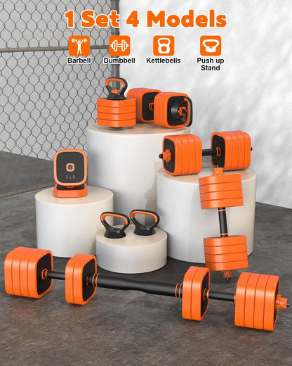 Adjustable Dumbbells Set, 45/65/85 lbs Free Weight Set with Connector, 4 in1 Dumbbells Set for Home Gym Workout