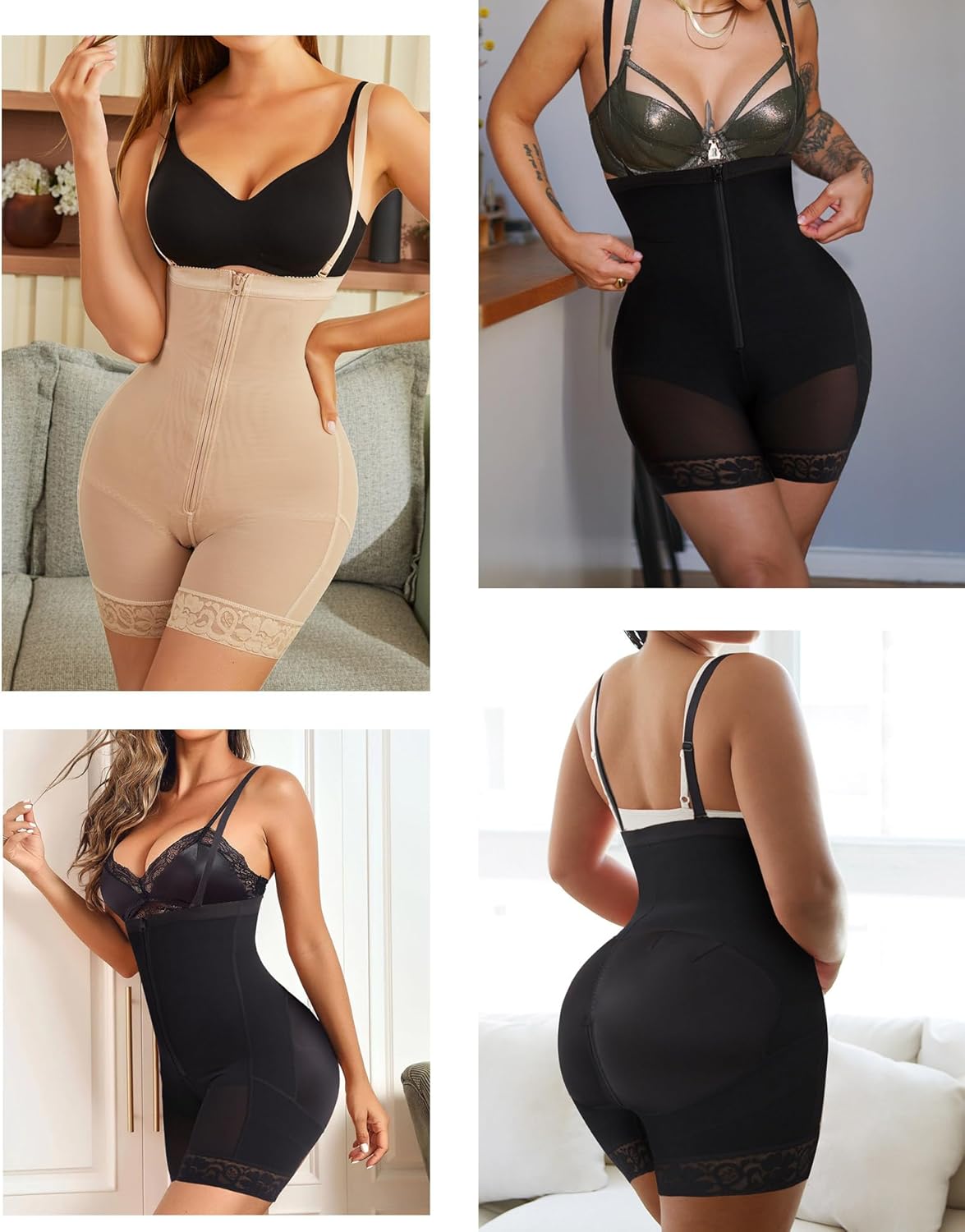 FeelinGirl Faja Body Shaper Tummy Control Shapewear for Women Butt Lifter Post Surgery Fajas Postparto Para Mujer