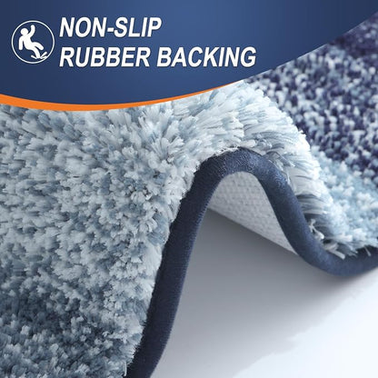 OLANLY Large Bathroom Rugs Mat 40x24, Extra Soft Absorbent Microfiber Bath Rugs, Rubber Backing, Quick Dry, Washable Bath Mats for Bathroom Floor, Tub and Shower, Home Decor Accessories, Airy Blue