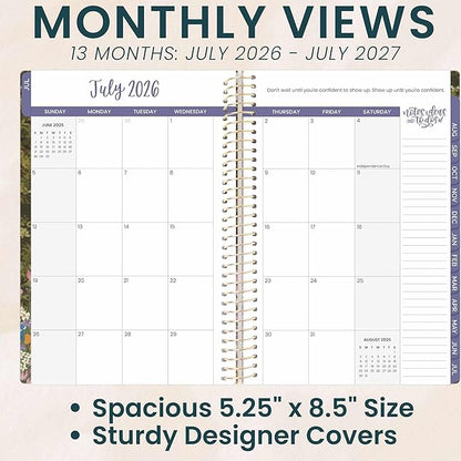 bloom daily planners 2026-2027 Planner - Academic Year (July 2026 - July 2027) Monthly & Weekly Soft Cover Planner for Women - 13 Month Agenda Book with Stickers - 5.5" x 8.25" - Wildflower Mountainside
