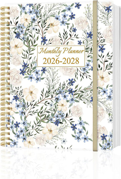 2026-2029 Monthly Planner - 36 Month PLanner Calendar from July 2026 to June 2029, 3 Year Planner 2026-2029 with Flexible Cover, Inner Pocket, Perfect for Home | School | Office, 8.5" x 11", Crushed Flower