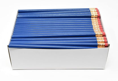 Pencil Guy Blank Round Pencils, Medium Blue