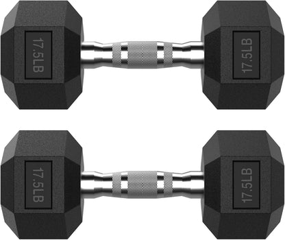 Hex Dumbbell Set 2.5-400 lb, Rubber Encased Exercise & Fitness Dumbbells, Weights Dumbbells Set of 2, Hand Weight for Strength Training