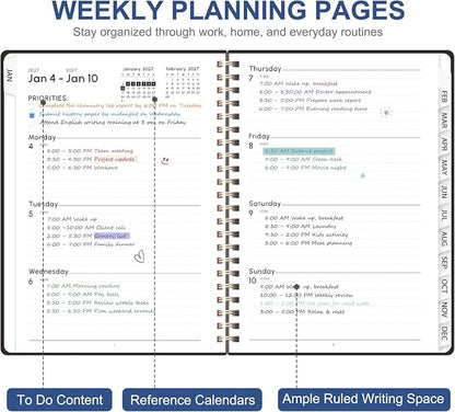 2027 Planner, Weekly and Monthly Calendar Planner Book, A5(6.3'' x 8.5'')