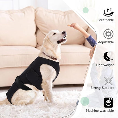 Back Brace for Dogs with Strong Spine Stability Support, Black S | IVDD Mobility Back Brace for Pet, Breathable & Adjustable for Joint & Hip Support Senior or Less Mobile Dogs
