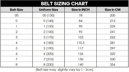AAMA Color Belts with Black Stripe for Martial Arts - Taekwondo Karate Judo