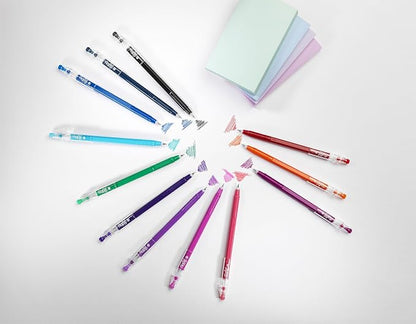 PILOT FriXion Ball Stick 07-0.7mm Nib Tip - Erasable Gel Ink Pens - In Wallet Gift Packaging (Assorted Wallet of 12)