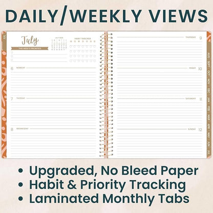 bloom daily planners 2026-2027 (8.5" x 11") Academic Year Day Planner (July 2026 - July 2027) - 13 Months Weekly & Monthly Agenda Organizer with Stickers & Tabs - Moments of Grace