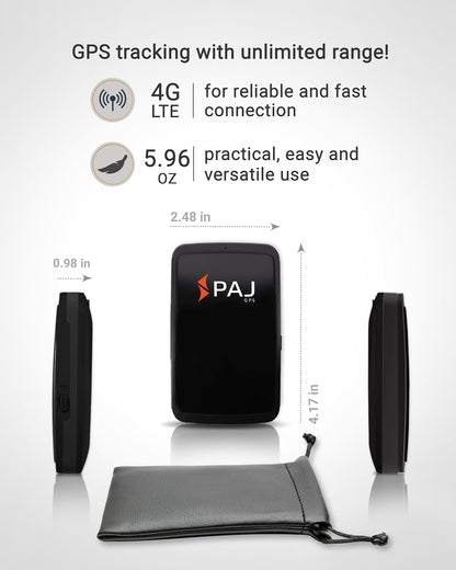 PAJ Allround Finder 4G - Real-Time GPS Tracking for Cars, Motorcycles, Kids & Seniors - SOS Button, Voice Messages & Up to 40-Day Battery for Safety & Security