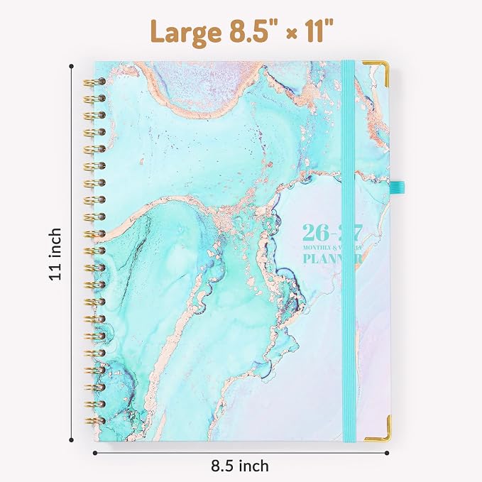Forvencer Planner 2026-2027, July 2026 - June 2027,8.5x11" Calendar Planner | Weekly and Monthly, Hardcover Planning book with Monthly Tabs, Cute Journal Organizer Notebook for Office School, A4 Size
