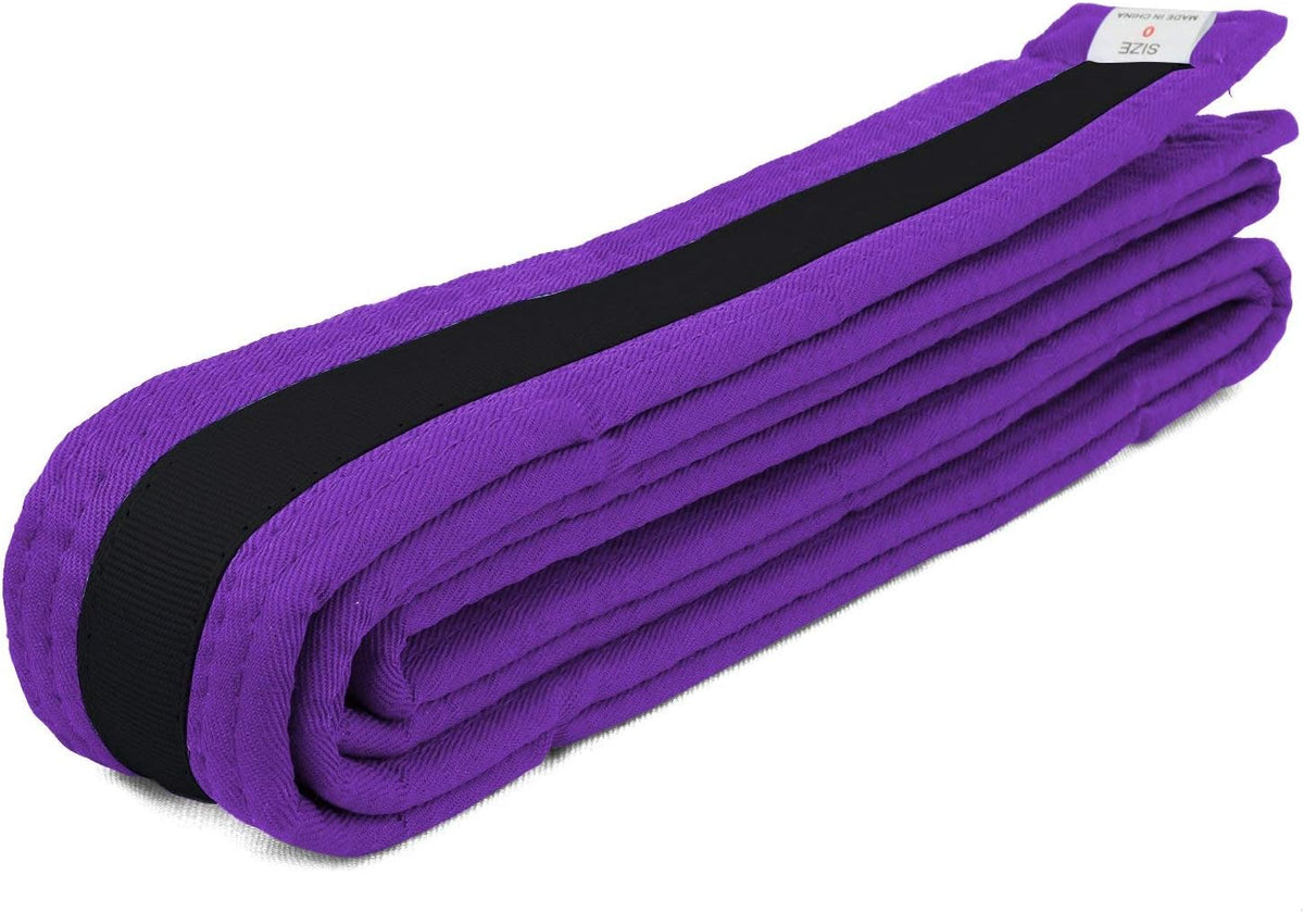 AAMA Color Belts with Black Stripe for Martial Arts - Taekwondo Karate Judo